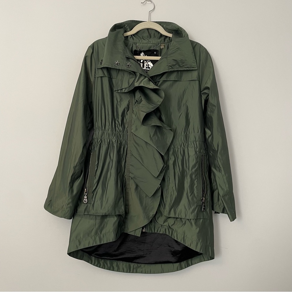 Forest Green Rain Jacket With Hood